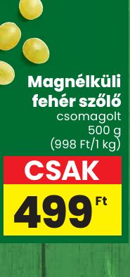 Magnélküli fehér szőlő