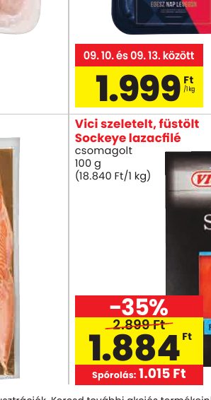 Vici szeletelt, füstölt Sockeye lazacfilé