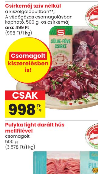 Csirkemáj szív nélkül