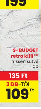 S-BUDGET retro kifli**