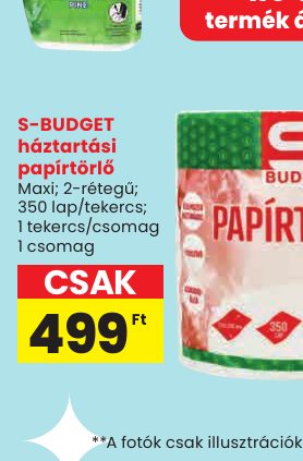 Maxi; 2-rétegű; 350 lap/tekercs; 1 tekercs/csomag 1 csomag