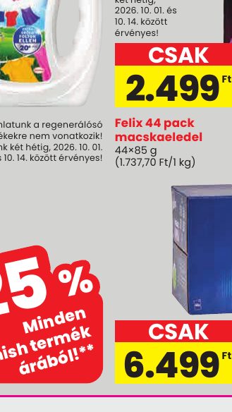 Felix 44 pack macskaeledel