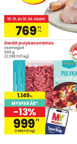 Darált pulykacombhús