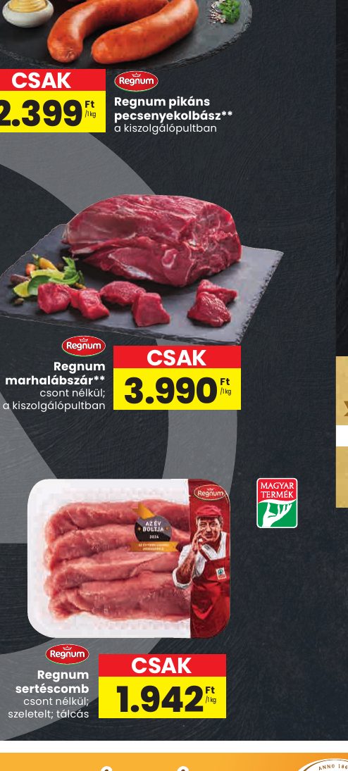 Regnum pikáns pecsenyekolbász**