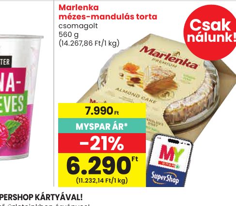 Marlenka mézes-mandulás torta