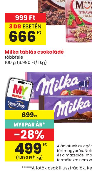 Milka táblás csokoládé