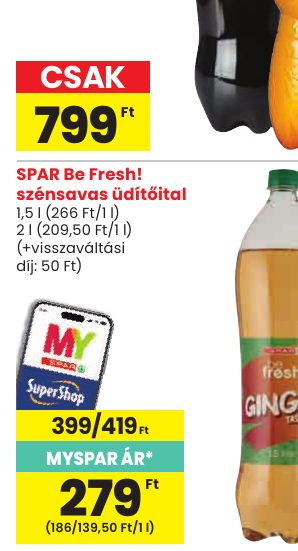 SPAR Be Fresh! szénsavas üdítőital