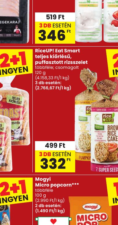 RiceUP! Eat Smart teljes kiőrlésű, puffasztott rizsszelet