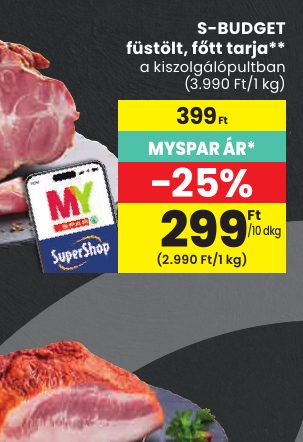 S-BUDGET füstölt, főtt tarja**