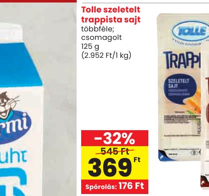 Tolle szeletelt trappista sajt