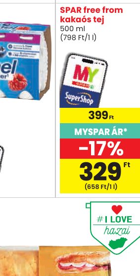 SPAR free from kakaós tej