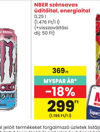 NBER szénsavas üdítőital, energiaital