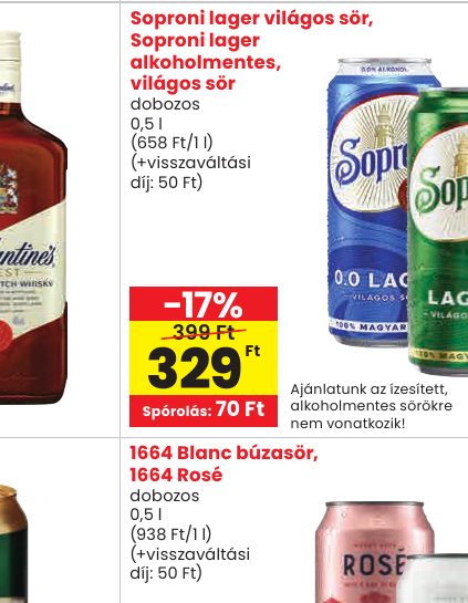 Soproni lager világos sör, Soproni lager alkoholmentes, világos sör