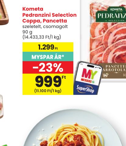 Kometa Pedranzini Selection Coppa, Pancetta