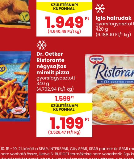 Dr. Oetker Ristorante négysajtos mirelit pizza