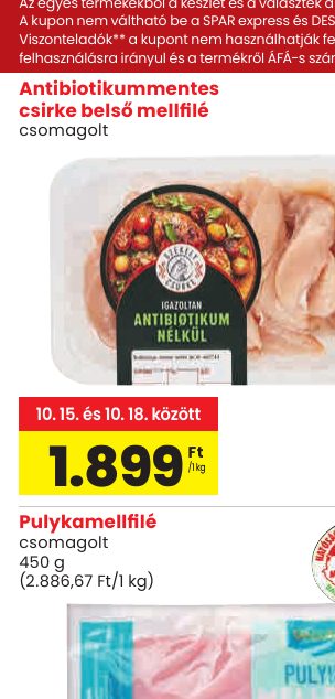 Antibiotikummentes csirke belső mellfilé