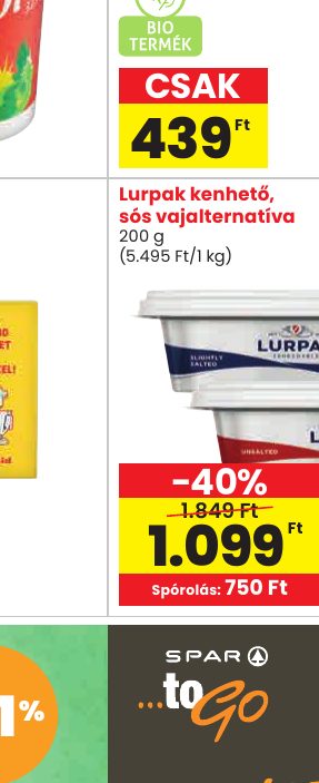 Lurpak kenhető, sós vajalternatíva