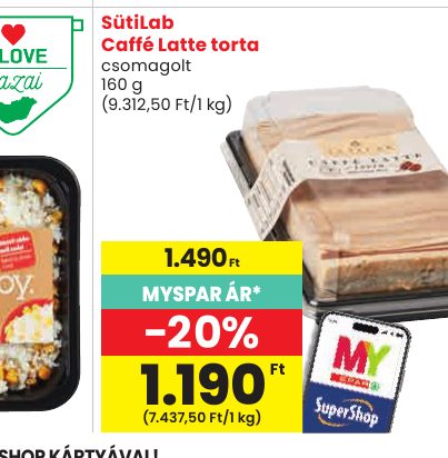 SütiLab Caffé Latte torta