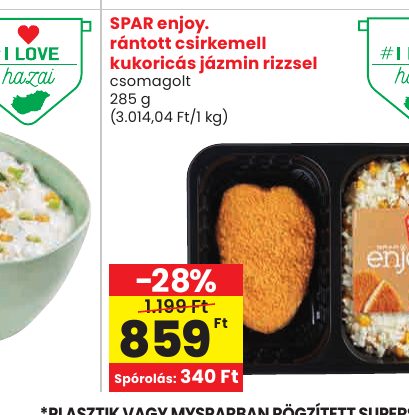 SPAR enjoy. rántott csirkemell kukoricás jázmin rizzsel