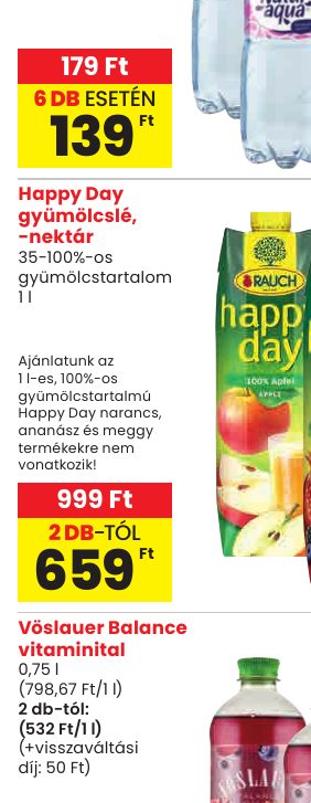 Happy Day gyümölcslé, -nektár