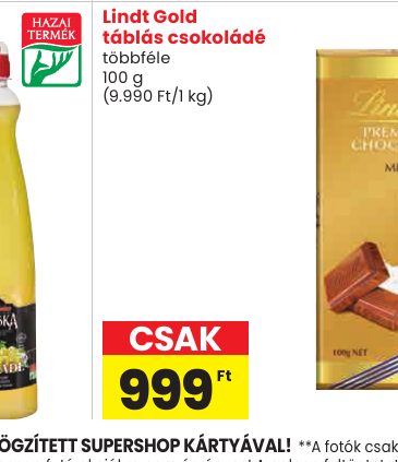 Lindt Gold táblás csokoládé