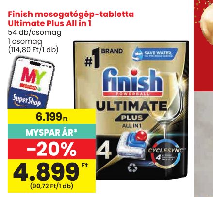 Finish mosogatógép-tabletta Ultimate Plus All in 1