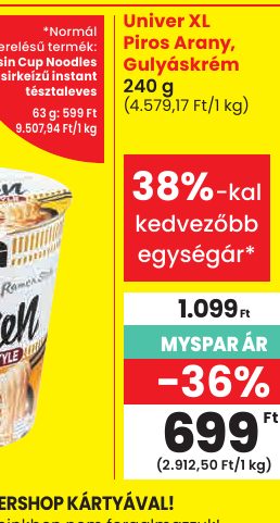 Univer XL Piros Arany, Gulyáskrém 240 g