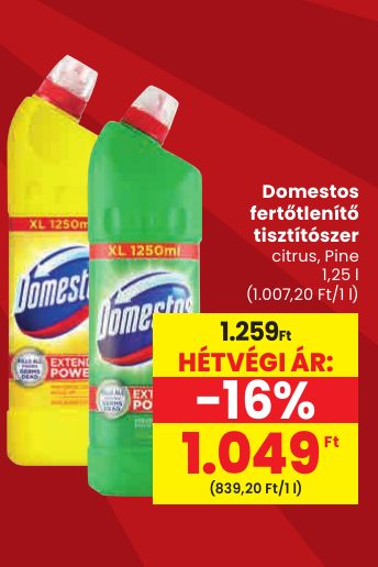 Domestos fertőtlenítő tisztítószer