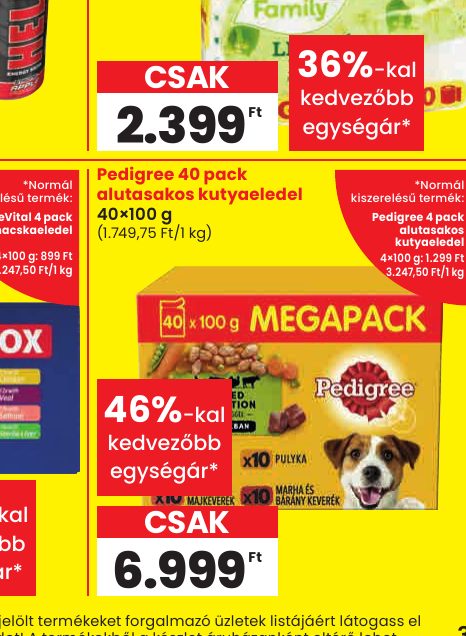 Pedigree 40 pack alutasakos kutyaeledel 40×100 g
