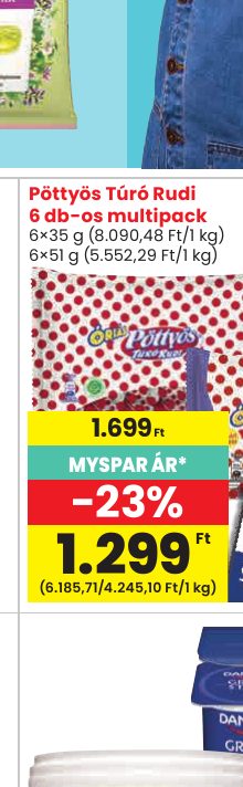 Pöttyös Túró Rudi 6 db-os multipack