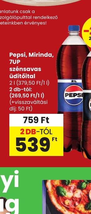 Pepsi, Mirinda, 7UP szénsavas üdítőital