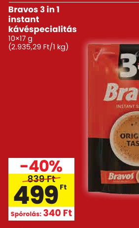 Bravos 3 in 1 instant kávéspecialitás