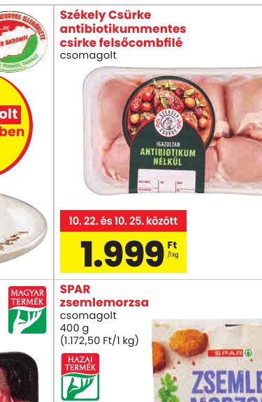 Székely Csürke antibiotikummentes csirke felsőcombfilé
