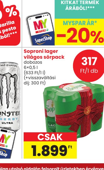 Soproni lager világos sörpack
