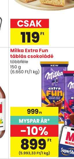 Milka Extra Fun táblás csokoládé