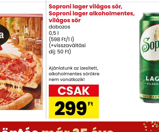 Soproni lager világos sör, Soproni lager alkoholmentes, világos sör