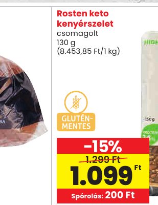 Rosten keto kenyérszelet