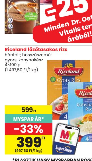Riceland főzőtasakos rizs