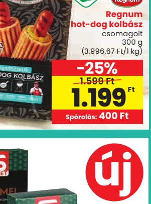 Regnum hot-dog kolbász