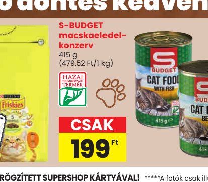 S-BUDGET macskaeledel- konzerv