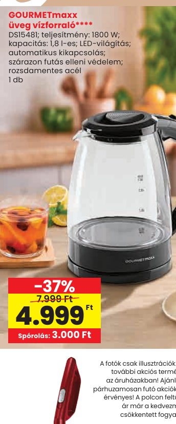 GOURMETmaxx üveg vízforraló****