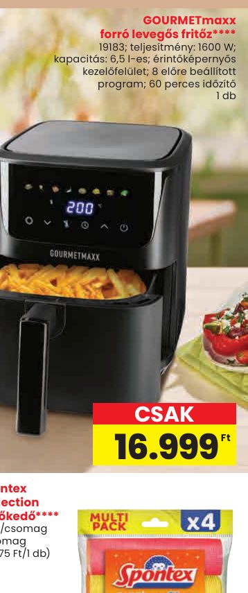 GOURMETmaxx forró levegős fritőz****