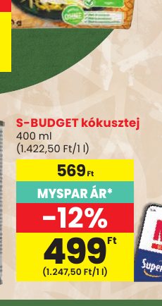 S-BUDGET kókusztej