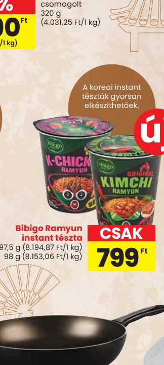 A koreai instant tészták gyorsan elkészíthetőek.