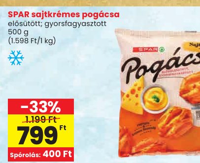 SPAR sajtkrémes pogácsa