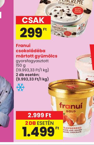Franui csokoládéba mártott gyümölcs