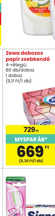Zewa dobozos papír zsebkendő