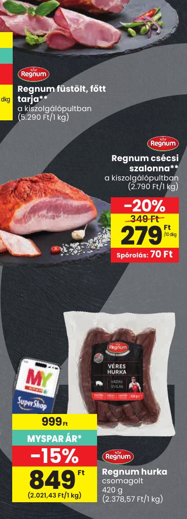 Regnum füstölt, főtt tarja**