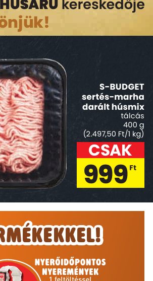 S-BUDGET sertés-marha darált húsmix
