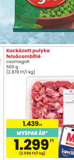 Kockázott pulyka felsőcombfilé
